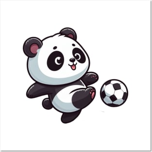 Football panda Soccer player Posters and Art